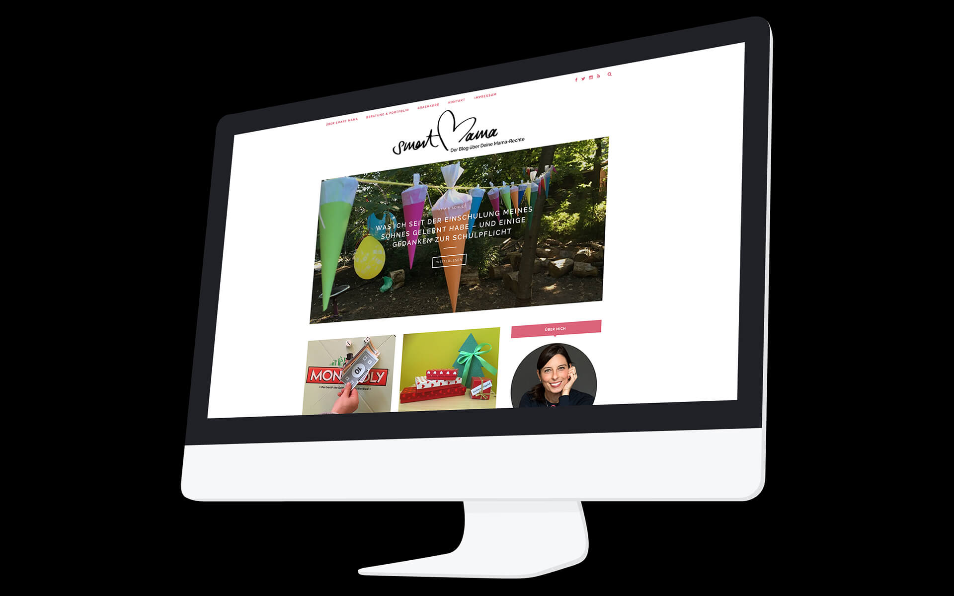 Denken & Handeln hat Smart Mama zur visuellen Identität beraten, ihre Flyer und ihre Webseite gestaltet.